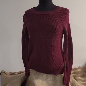 American Eagle Maroon Knit Sweater
